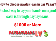 How to choose payday loan in Las Vegas